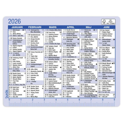 Burde Kalenderkort 2026