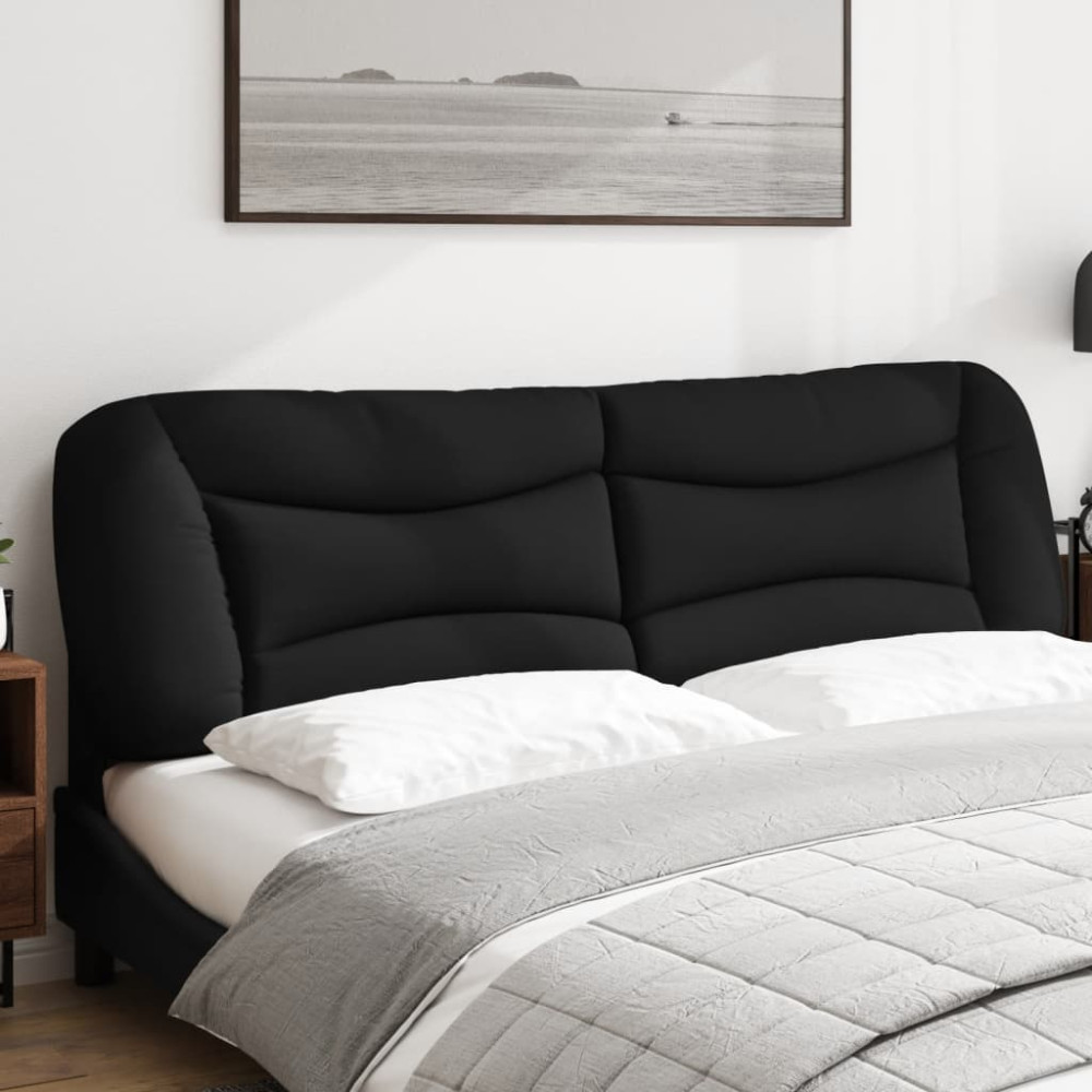 Produktbild för Headboard Cushion "Hvar" Black 193 cm Faux Leather