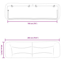 Produktbild för Headboard Cushion "Hvar" Black 193 cm Faux Leather