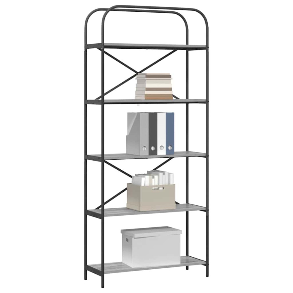 Produktbild för Hyllsystem Grå Sonoma 80 x 30 x 183 cm Konstruerat trä