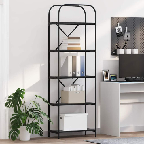 vidaXL Hyllsystem Svart Ek 60 x 30 x 183 cm Konstruerat trä