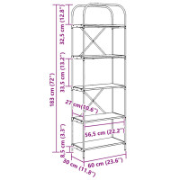 Produktbild för Hyllsystem Svart Ek 60 x 30 x 183 cm Konstruerat trä