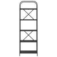 Produktbild för Hyllsystem Svart Ek 60 x 30 x 183 cm Konstruerat trä
