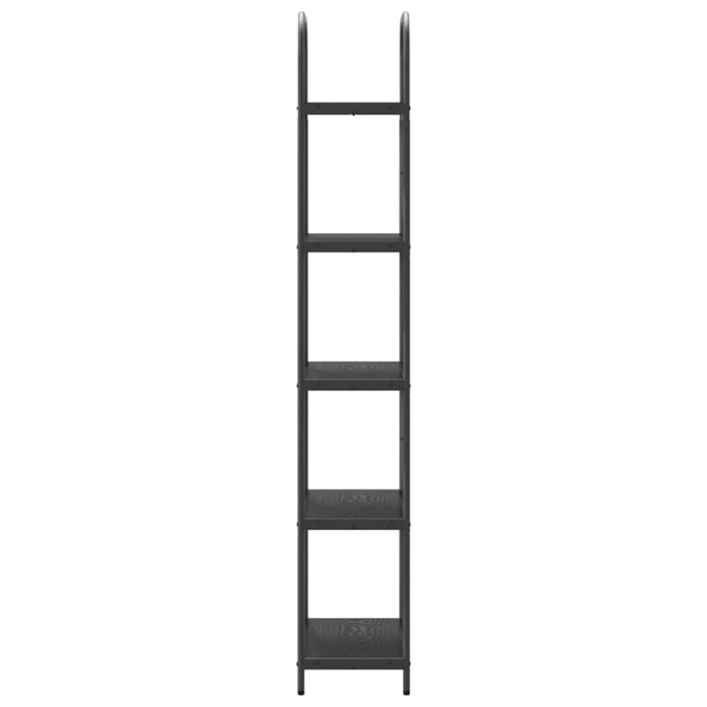 Produktbild för Hyllsystem Svart Ek 60 x 30 x 183 cm Konstruerat trä