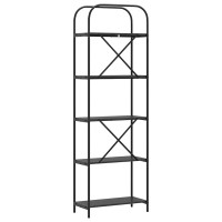 Produktbild för Hyllsystem Svart Ek 60 x 30 x 183 cm Konstruerat trä