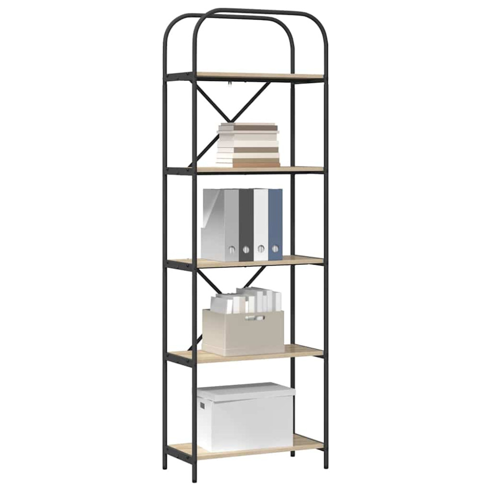 Produktbild för Hyllsystem Sonoma-ek 60 x 30 x 183 cm Konstruerat trä