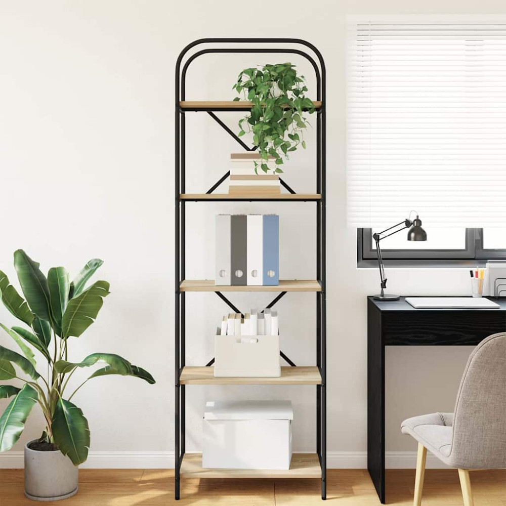 Produktbild för Hyllsystem Sonoma-ek 60 x 30 x 183 cm Konstruerat trä