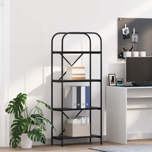 vidaXL Hyllsystem Svart Ek 60 x 30 x 146 cm Konstruerat trä