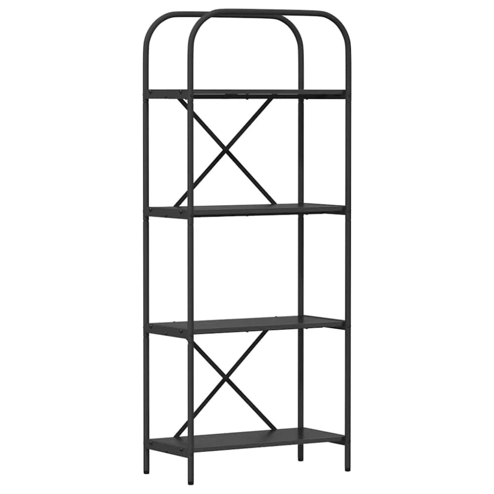Produktbild för Hyllsystem Svart Ek 60 x 30 x 146 cm Konstruerat trä