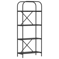 Produktbild för Hyllsystem Svart Ek 60 x 30 x 146 cm Konstruerat trä