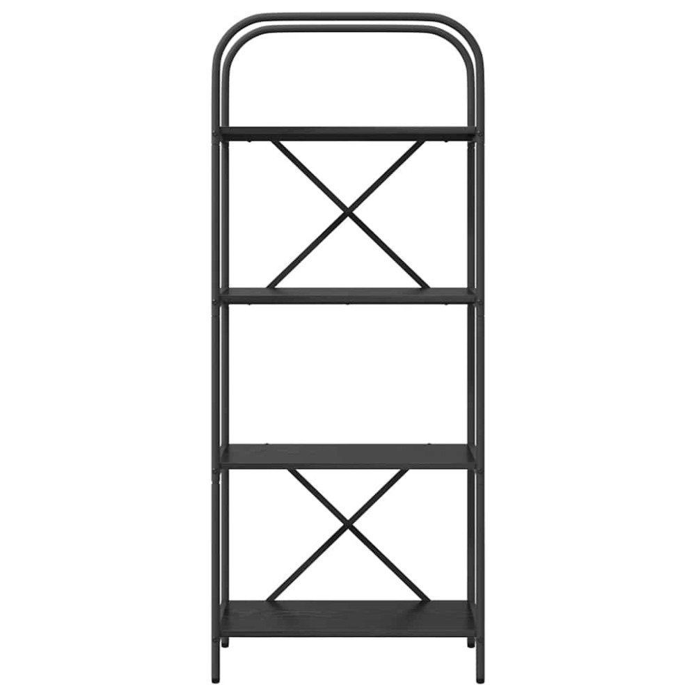 Produktbild för Hyllsystem Svart Ek 60 x 30 x 146 cm Konstruerat trä