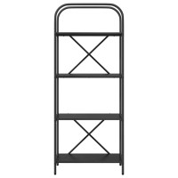 Produktbild för Hyllsystem Svart Ek 60 x 30 x 146 cm Konstruerat trä