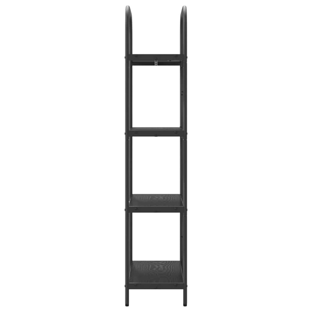 Produktbild för Hyllsystem Svart Ek 60 x 30 x 146 cm Konstruerat trä