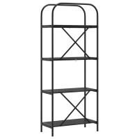 Produktbild för Hyllsystem Svart Ek 60 x 30 x 146 cm Konstruerat trä