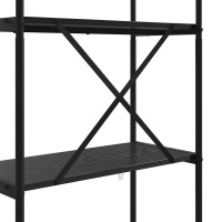Produktbild för Hyllsystem Svart Ek 60 x 30 x 146 cm Konstruerat trä