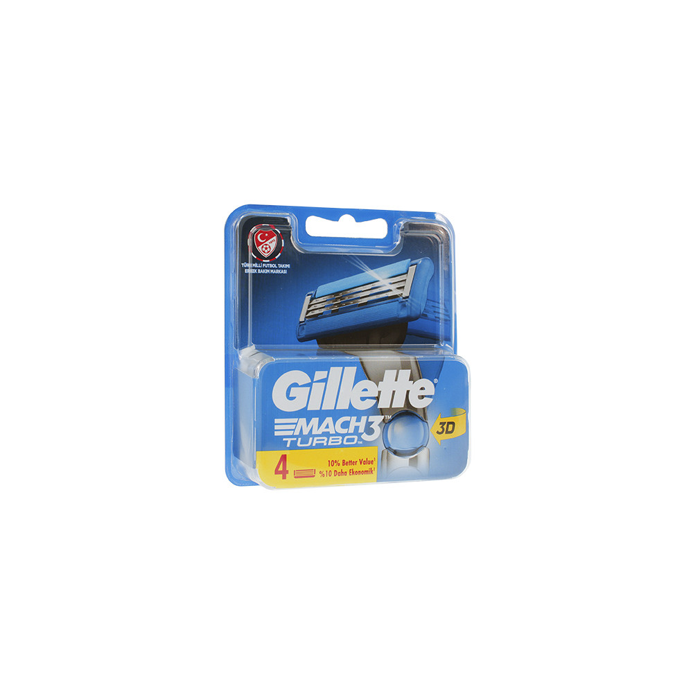 Produktbild för Gillette Mach3 Turbo spare blades for men 4 ks
