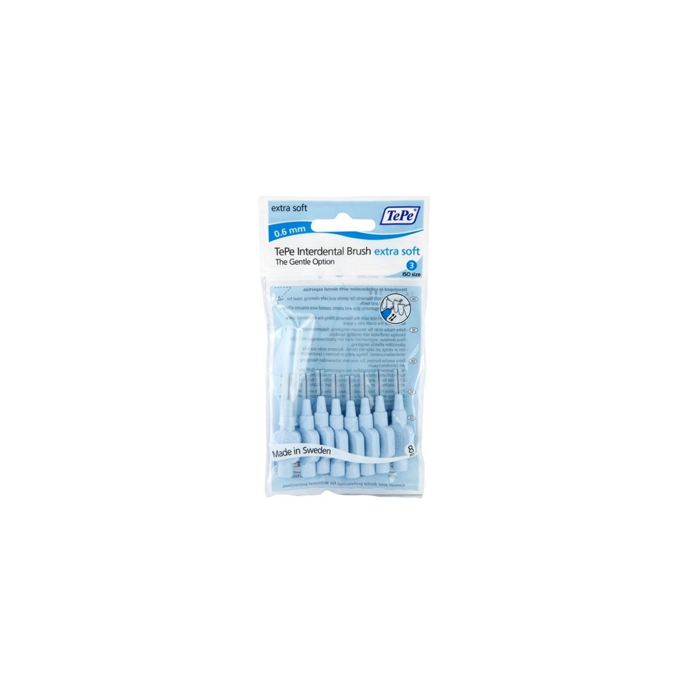 Produktbild för TePe Extra Soft interdental brushes 0,6mm 8 ks