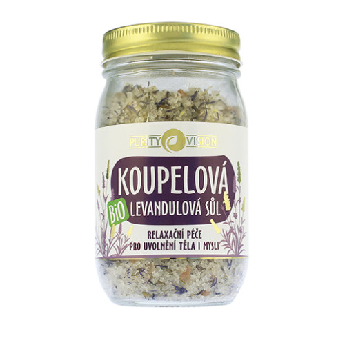 Purity Vision Purity Vision Bio levandulová koupelová sůl 400 g