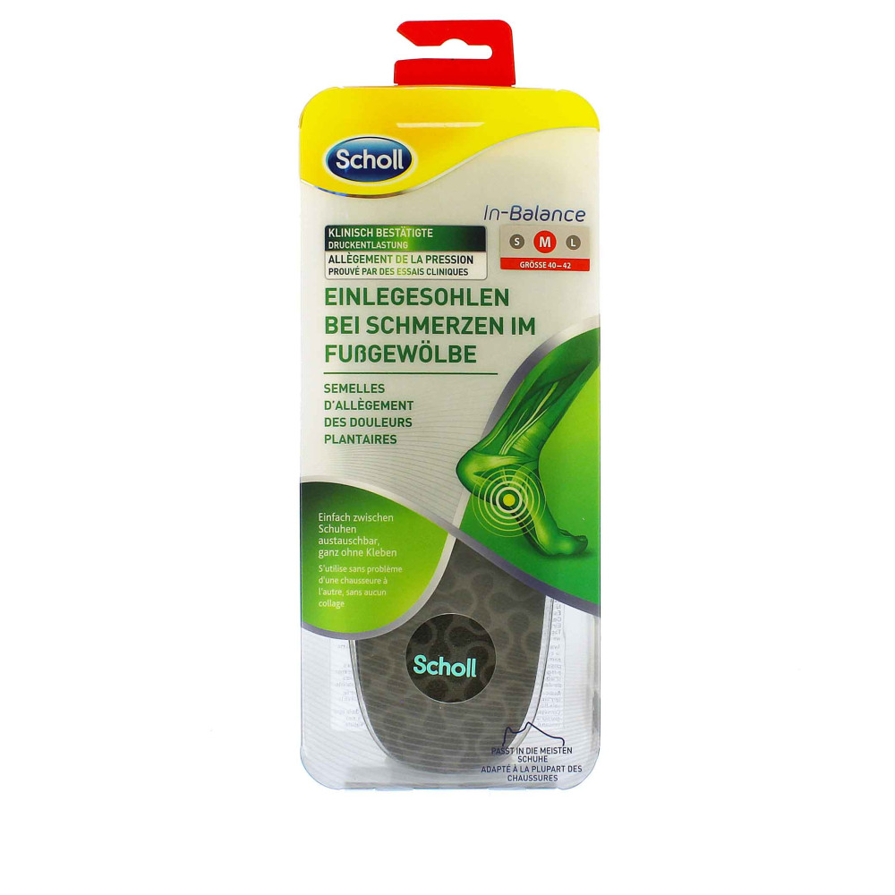 Produktbild för Scholl In-Balance Arch Pain Relief Insole Medium vložky do bot 1 ks