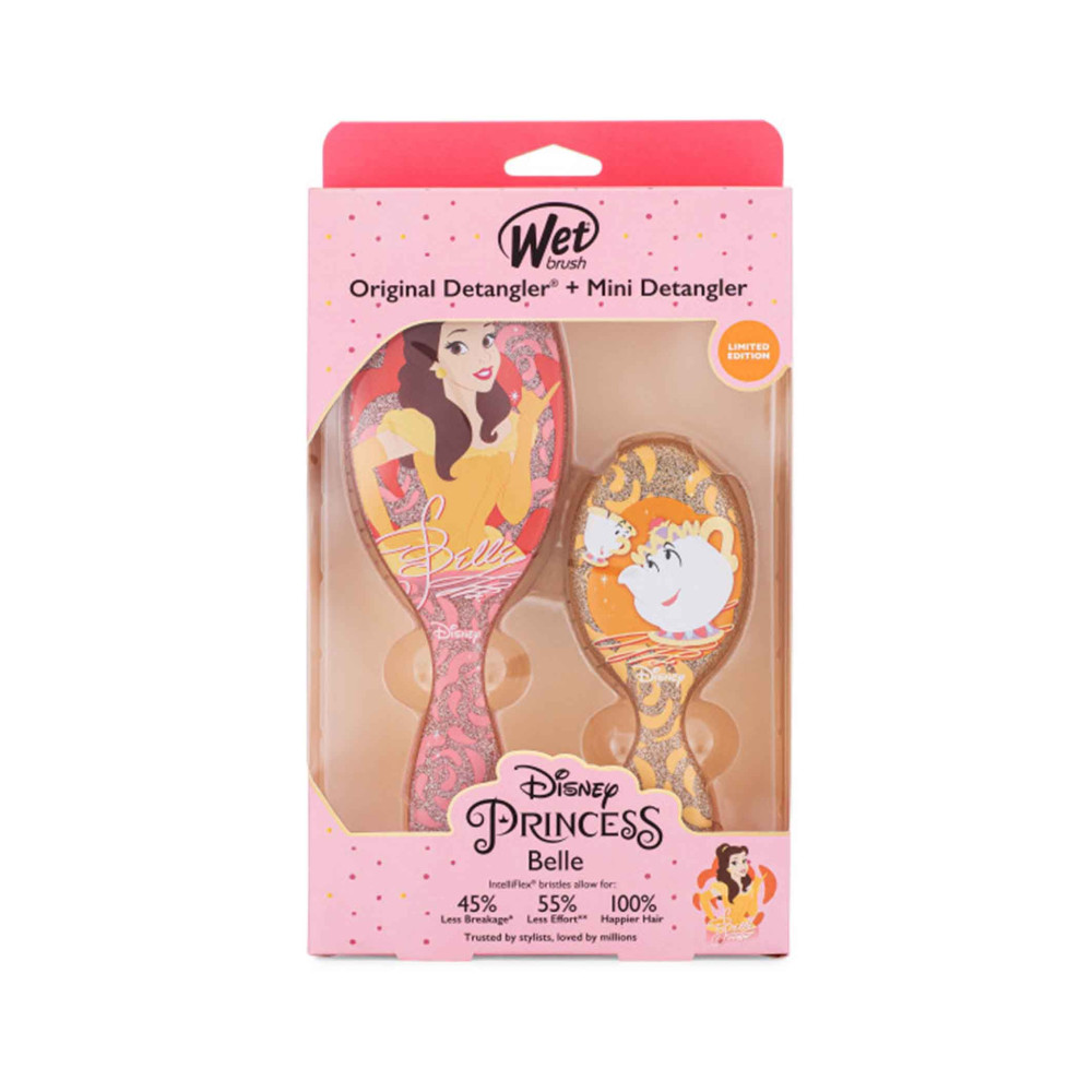 Produktbild för Wet Brush Disney Princess Belle Kit dárková sada kartáč na vlasy Original Detangler + kartáč na vasy Mini Detangler
