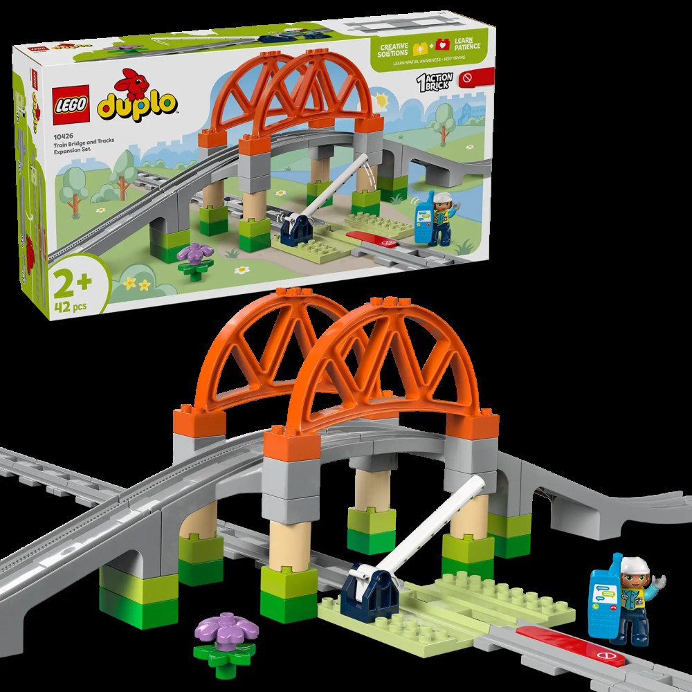 Produktbild för LEGO® DUPLO® 10426 Train Bridge And Tracks Expansion Set