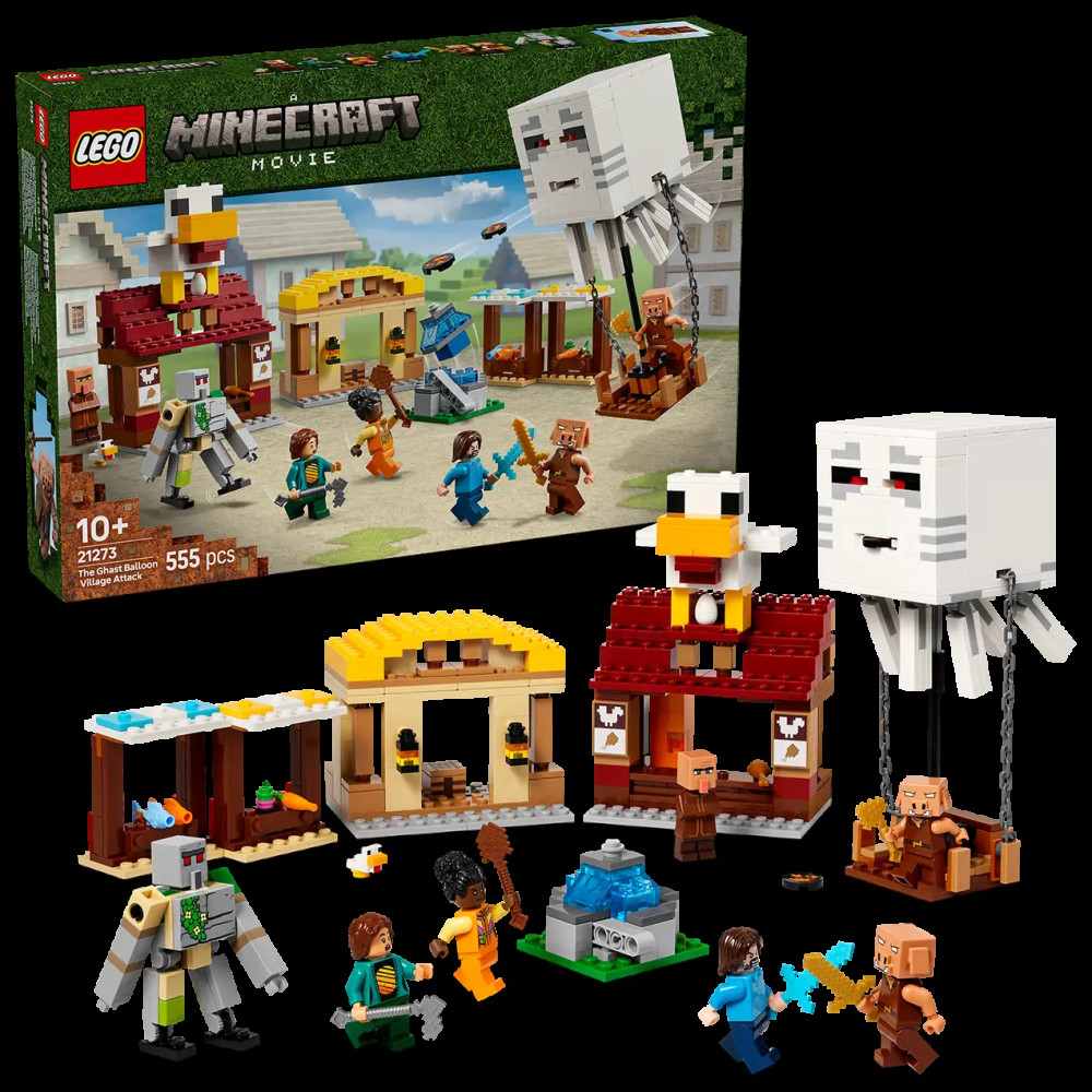 Produktbild för LEGO® Minecraft®  21273 The Ghast Balloon Village Attack