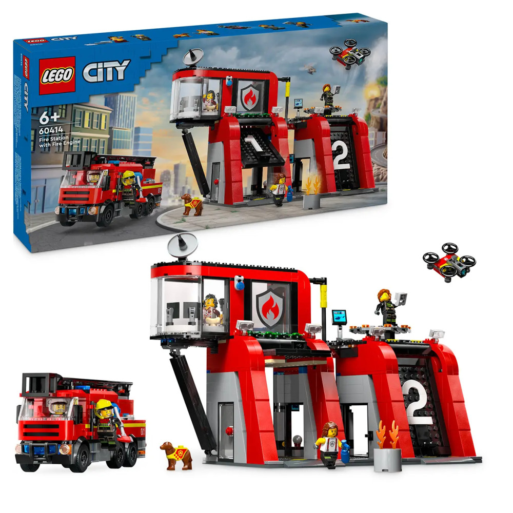 Produktbild för LEGO® City 60414 Fire Station With Fire Truck