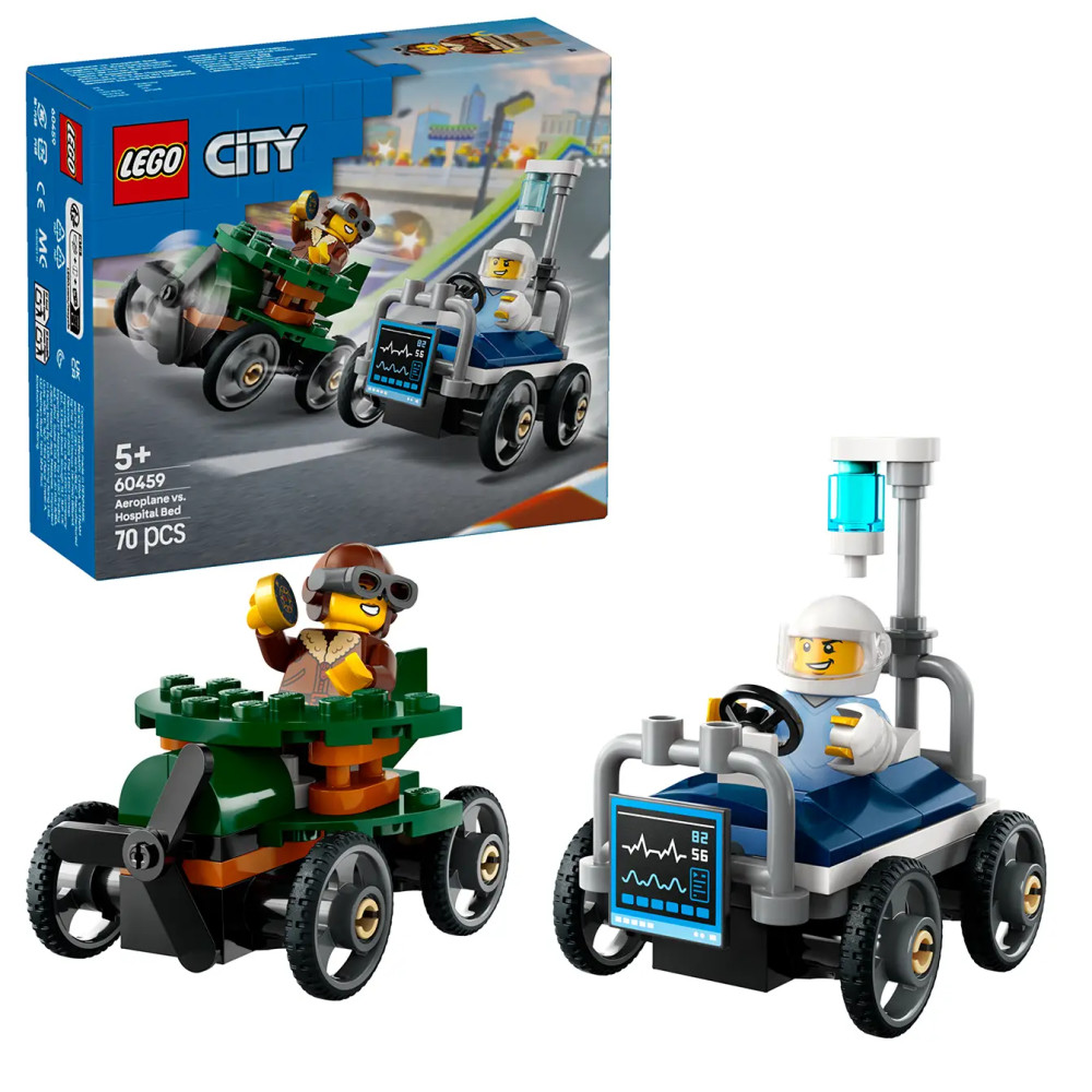 Produktbild för LEGO® City 60459 Airplane vs. Hospital Bed Race Car Pack