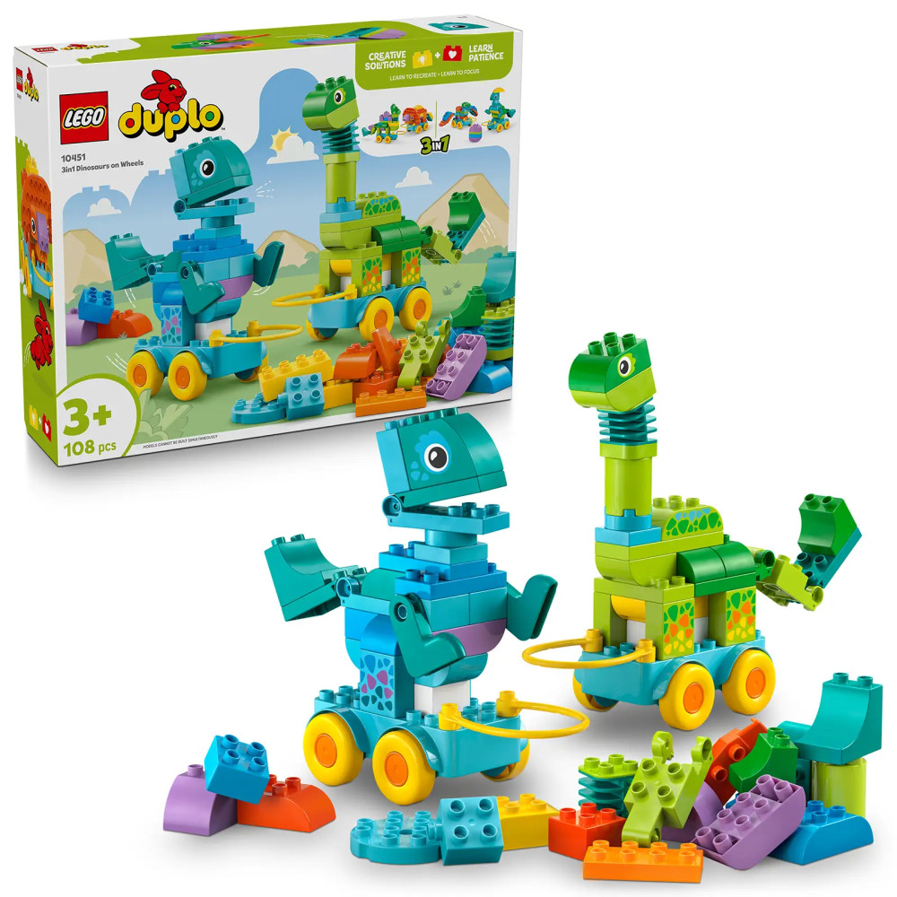 Produktbild för LEGO® DUPLO® 10451 3 v 1: Dinosauři na kolečkách