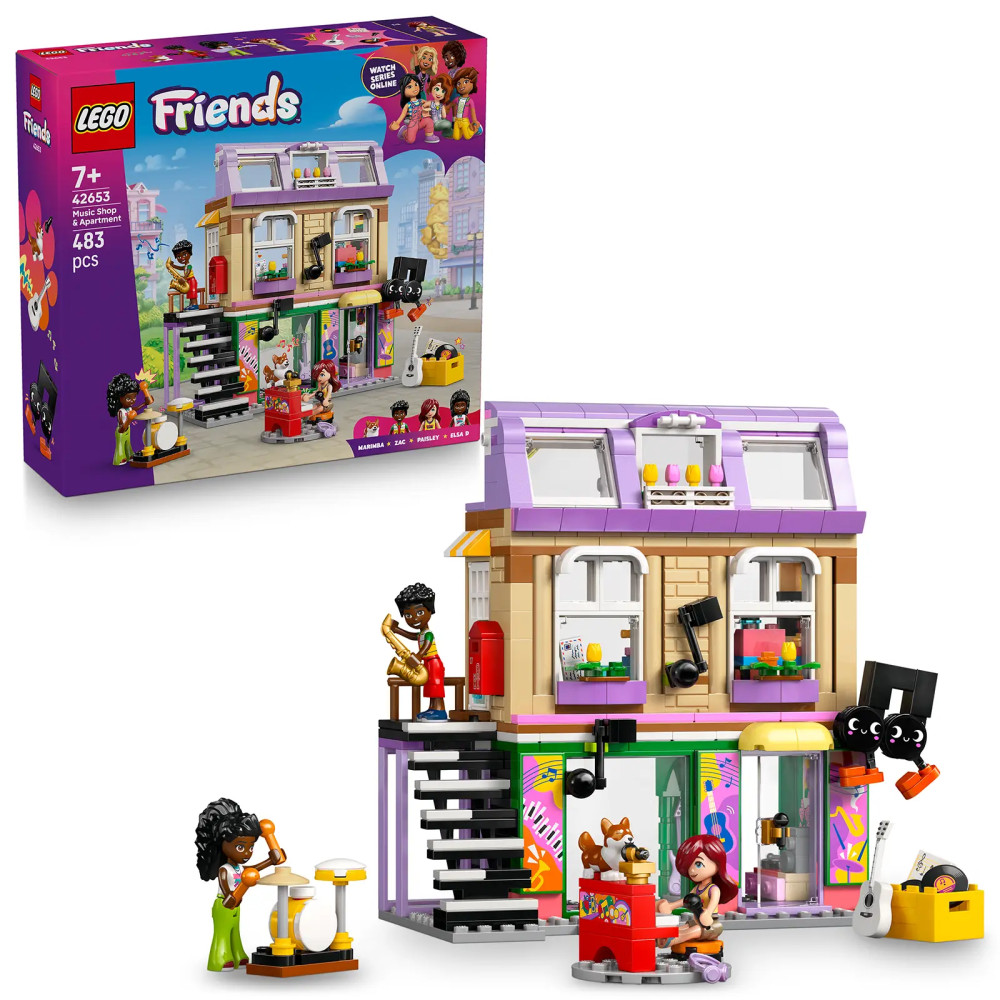 Produktbild för LEGO® Friends 42653 Obchod s hudebninami a byt