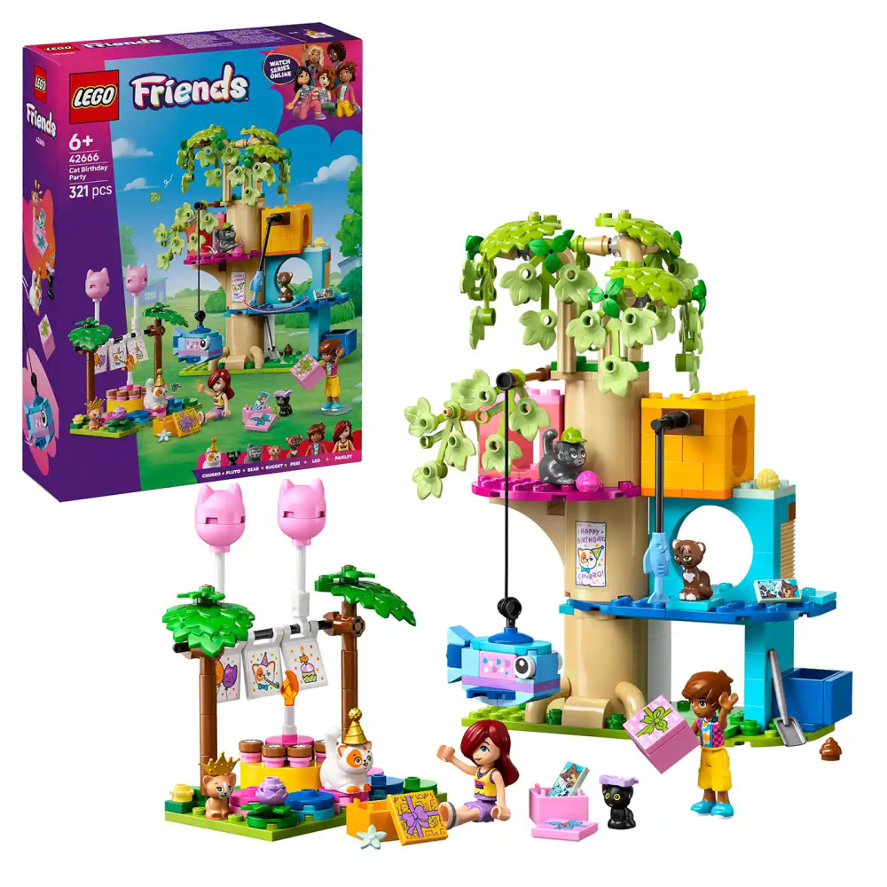 Produktbild för LEGO® Friends 42666 Kočičí narozeninová oslava a dům na stromě