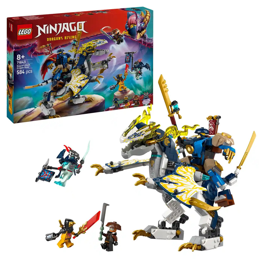 Produktbild för LEGO® NINJAGO® 71843 Rogue a robotický dračí jezdec