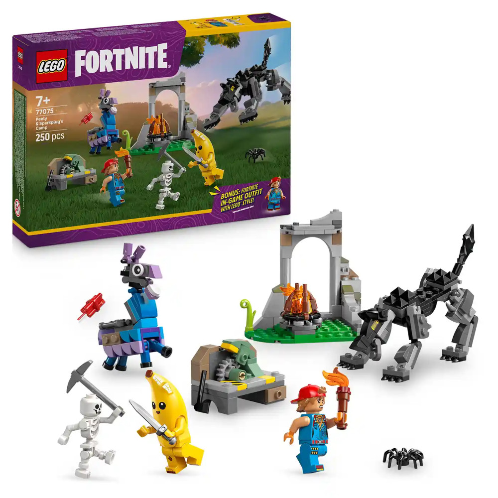 Produktbild för LEGO® Fortnite®  77075 Peely a Sparkplug a jejich tábořiště