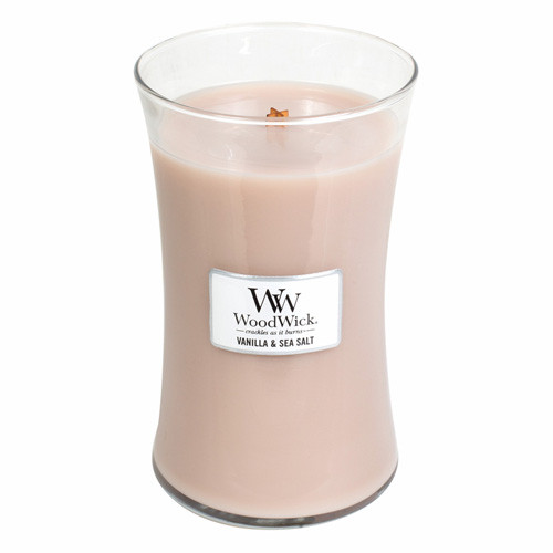 WoodWick WoodWick Vnilla & Sea Salt scented candle with wooden wick 609,5 g