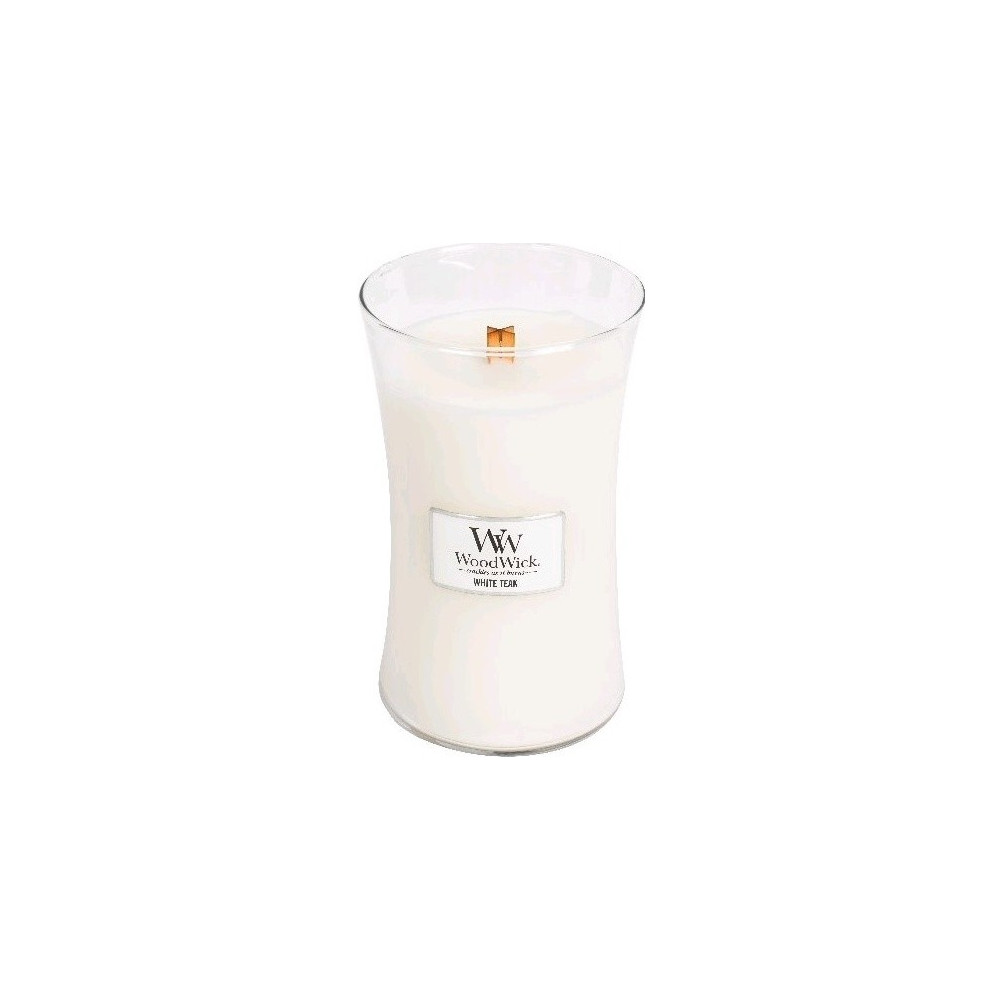 Produktbild för WoodWick White Teak scented candle with wooden wick 609,5 g