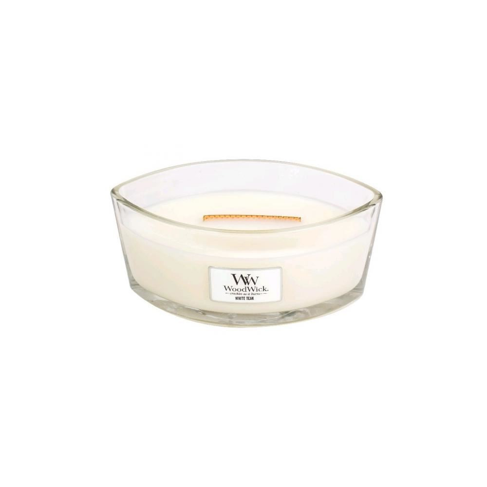 Produktbild för WoodWick White Teak scented candle with wooden wick 453,6 g
