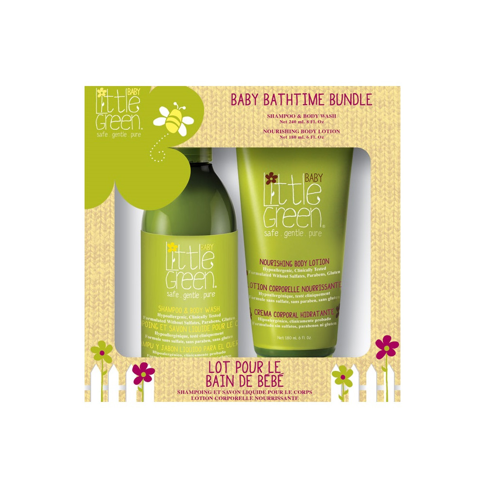 Produktbild för Little Green BABY Bathtime Bundle Box dárková sada pro děti 240 ml+180 ml