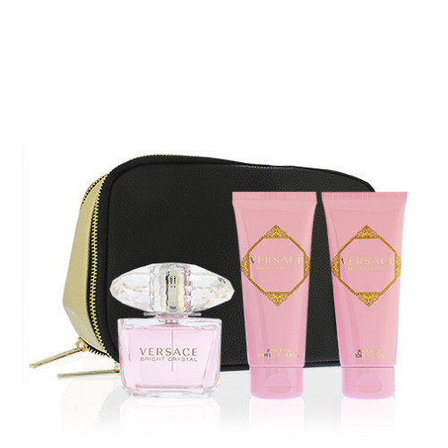 Versace Versace Bright Crystal eau de toilette for women 90 ml + tělové mléko 100 ml + sprchový gel 100 ml + kosmetická taška gift set