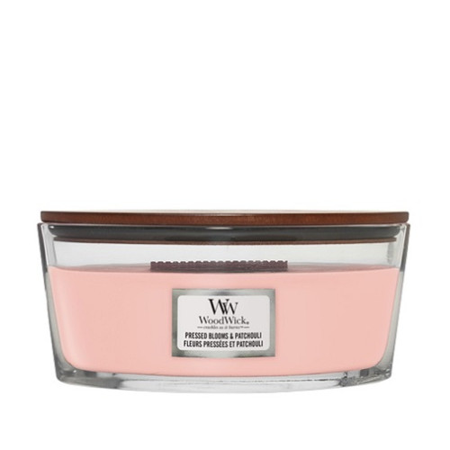 WoodWick WoodWick Pressed Blooms & Patchouli scented candle with wooden wick 453,6 g
