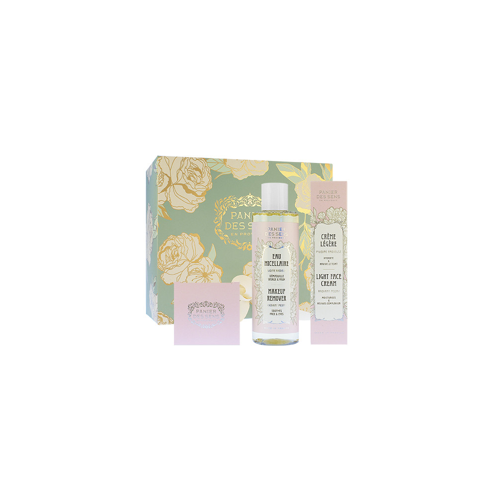 Produktbild för Panier Des Sens Radiant Peony dárková sada lehký krém na obličej 40 ml + výživný krém na obličej 50 ml + micelární voda 200 ml