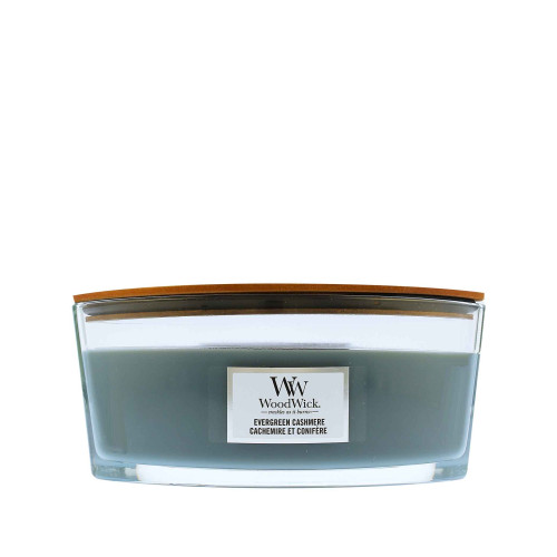 WoodWick WoodWick Evergreen Cashmere vonná svíčka s dřevěným knotem 453,6 g