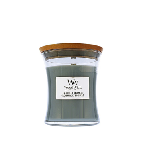 WoodWick WoodWick Evergreen Cashmere vonná svíčka s dřevěným knotem 275 g