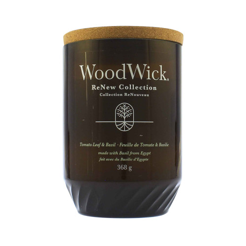 WoodWick WoodWick ReNew Tomato Leaf & Basil svíčka velká 368 g