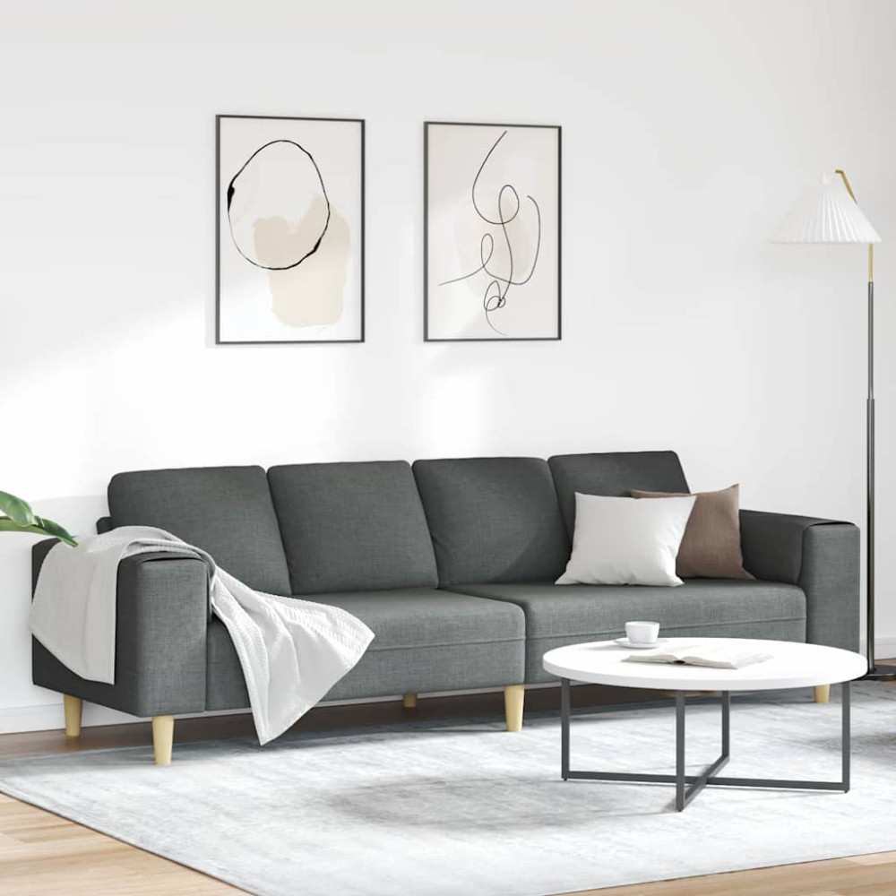 Produktbild för Vardagsrumsoffa Mörkgrå 250 x 77 x 76 cm Polyester