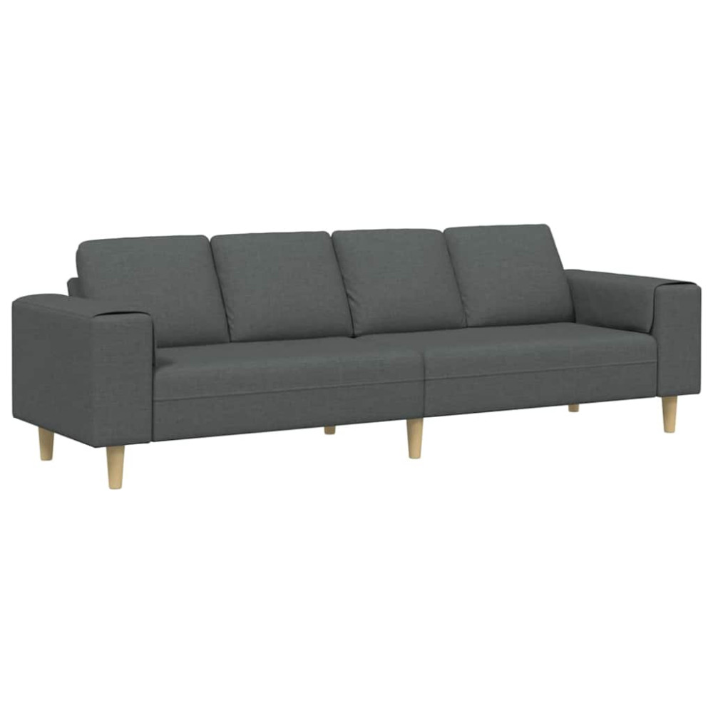 Produktbild för Vardagsrumsoffa Mörkgrå 250 x 77 x 76 cm Polyester