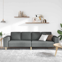 Produktbild för Vardagsrumsoffa Mörkgrå 250 x 77 x 76 cm Polyester