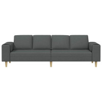 Produktbild för Vardagsrumsoffa Mörkgrå 250 x 77 x 76 cm Polyester