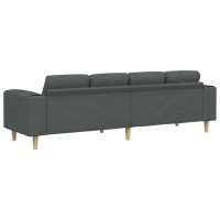 Produktbild för Vardagsrumsoffa Mörkgrå 250 x 77 x 76 cm Polyester
