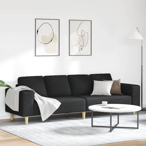 vidaXL Vardagsrumsoffa Svart 250 x 77 x 76 cm Polyester