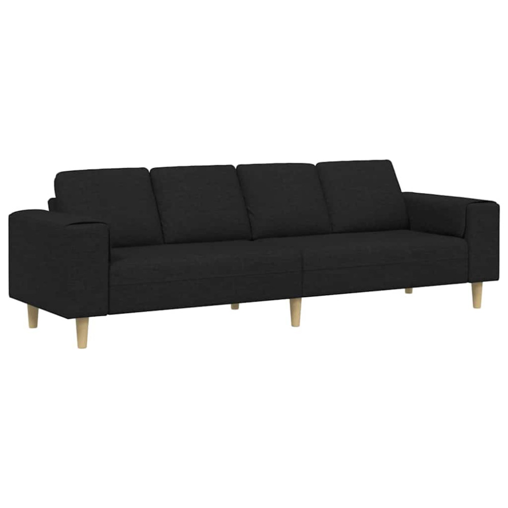 Produktbild för Vardagsrumsoffa Svart 250 x 77 x 76 cm Polyester